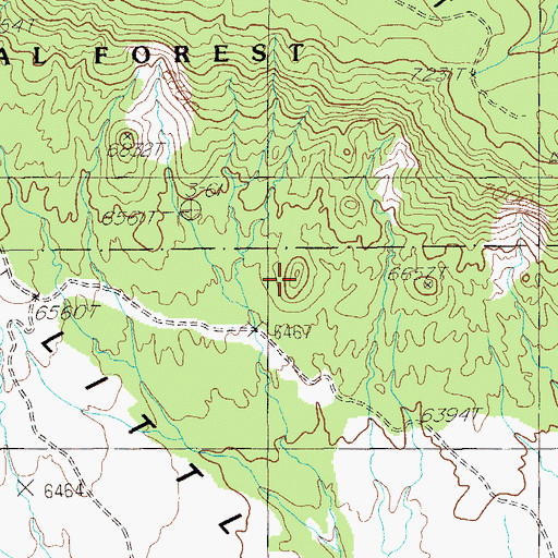 Topographic Map of Little Baullie Mesa, UT