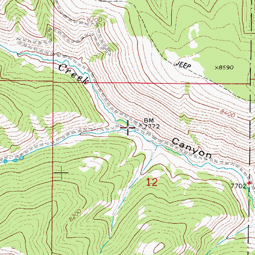 Topographic Map of Little Bear Creek, UT
