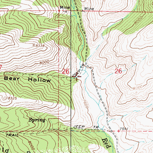 Topographic Map of Little Bear Hollow, UT