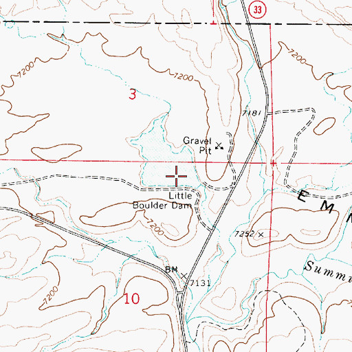 Topographic Map of Little Boulder Dam, UT