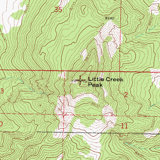 Topographic Map of Little Creek Peak, UT