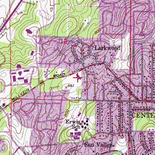 Topographic Map of Hilldale Baptist Church, AL