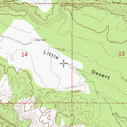 Topographic Map of Little Desert, UT