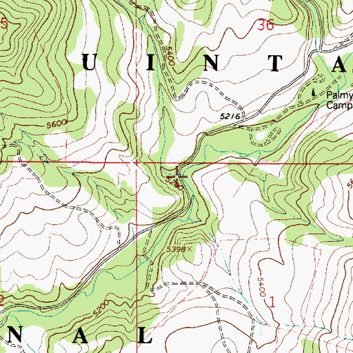 Topographic Map of Little Diamond Creek, UT