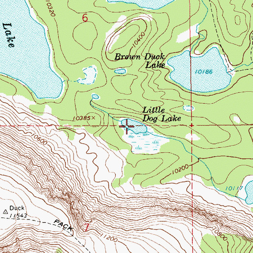Topographic Map of Little Dog Lake, UT