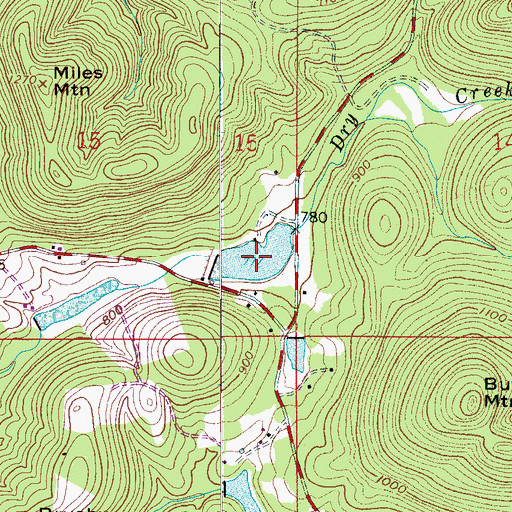 Topographic Map of Hilldale Farm Lake, AL