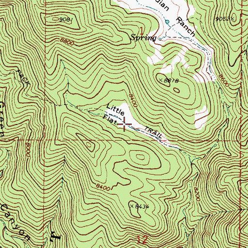 Topographic Map of Little Flat, UT