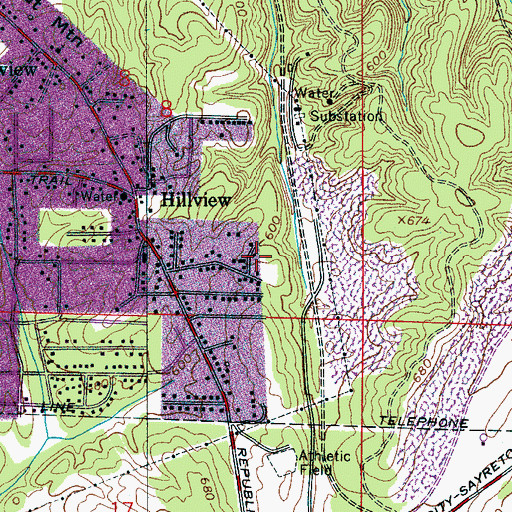 Topographic Map of Hillview Elementary School, AL