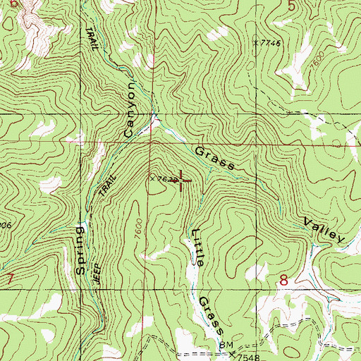 Topographic Map of Little Grass Valley, UT