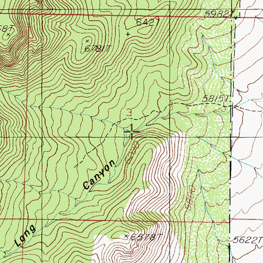 Topographic Map of Little Long Canyon, UT