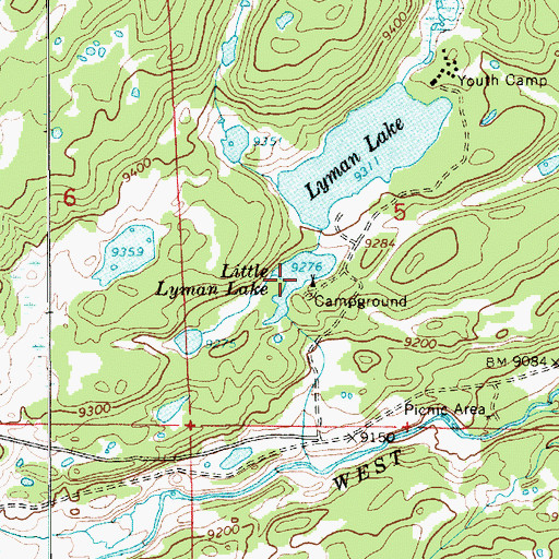 Topographic Map of Little Lyman Lake, UT