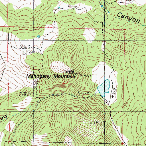 Topographic Map of Little Mahogany Mountain, UT