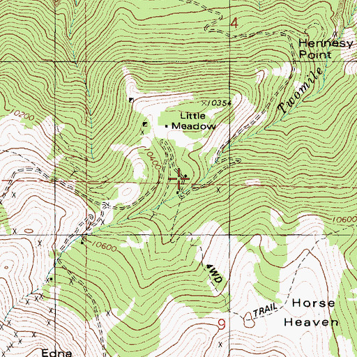 Topographic Map of Little Meadow, UT