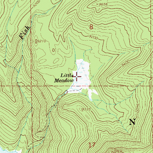 Topographic Map of Little Meadow, UT