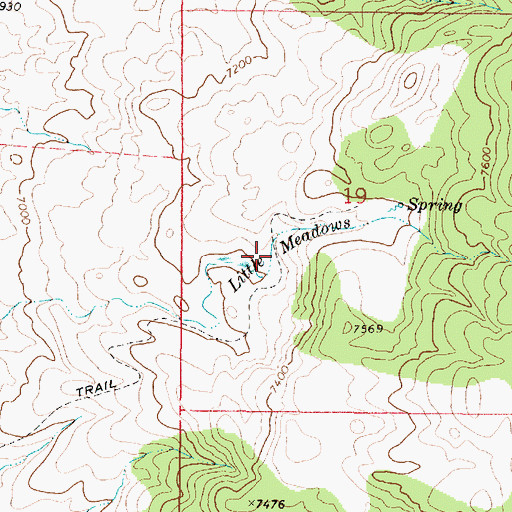 Topographic Map of Little Meadows, UT