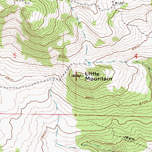 Topographic Map of Little Mountain, UT
