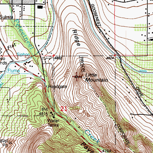Topographic Map of Little Mountain, UT