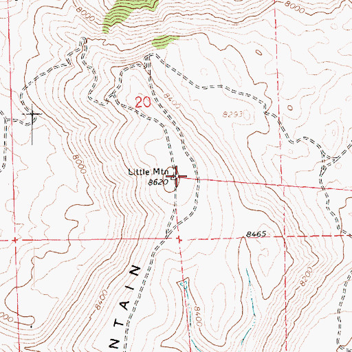 Topographic Map of Little Mountain, UT