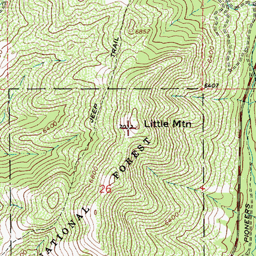 Topographic Map of Little Mountain, UT