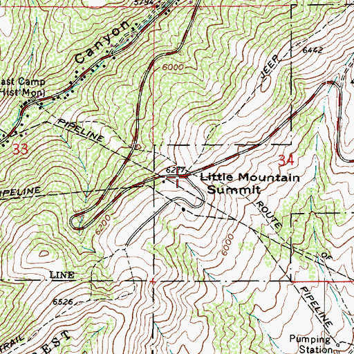 Topographic Map of Little Mountain Summit, UT