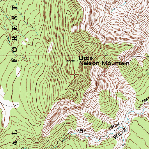 Topographic Map of Little Nelson Mountain, UT