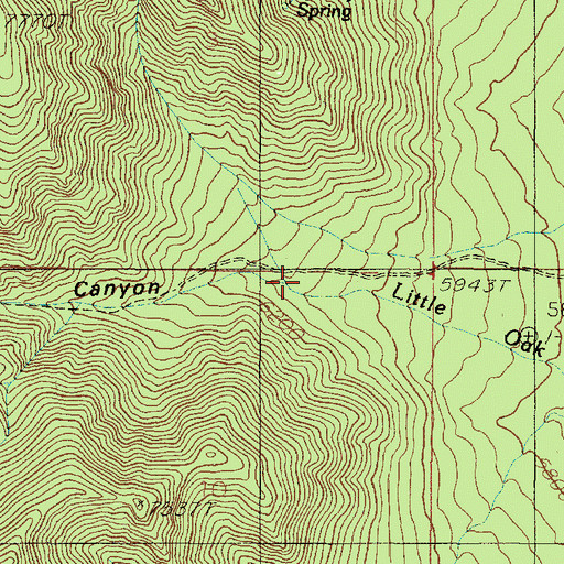 Topographic Map of Little Oak Canyon, UT