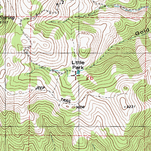 Topographic Map of Little Park, UT