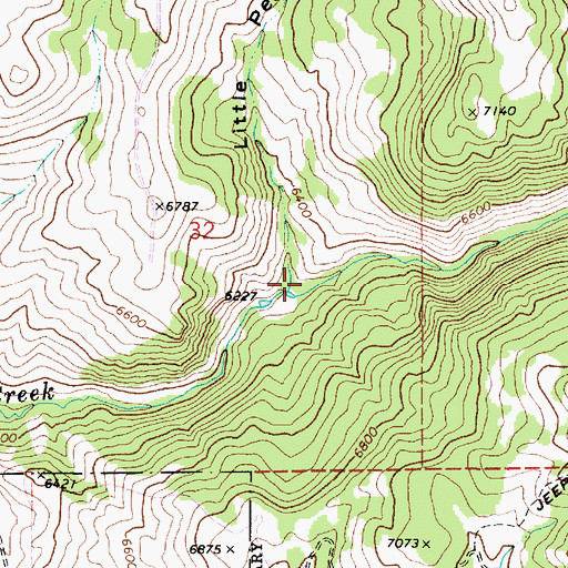 Topographic Map of Little Peavine, UT