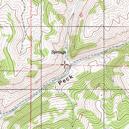 Topographic Map of Little Peck Canyon, UT