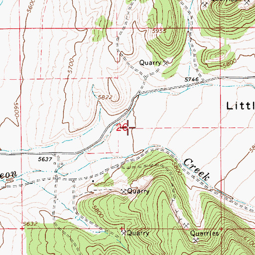 Topographic Map of Little Pigeon Hollow, UT