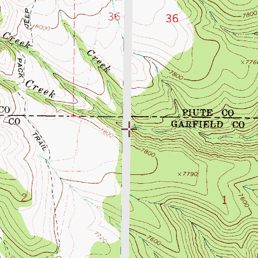 Topographic Map of Little Pine Creek, UT