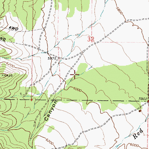 Topographic Map of Little Red Pine Canyon, UT
