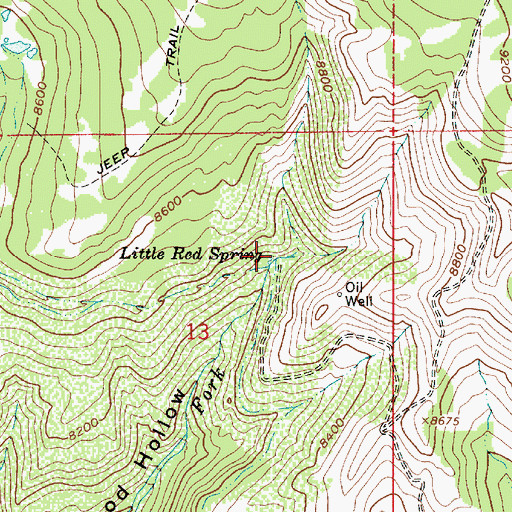 Topographic Map of Little Red Spring, UT
