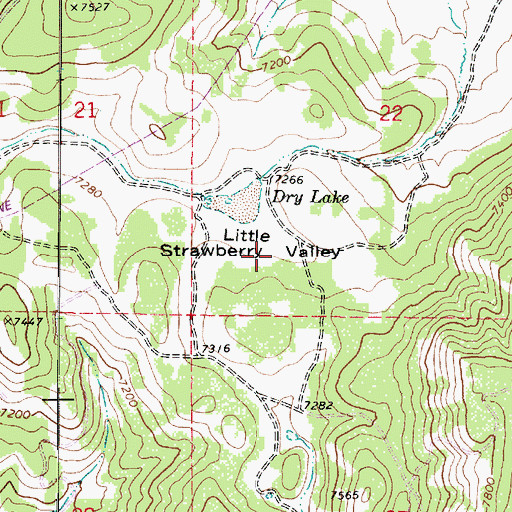Topographic Map of Little Strawberry Valley, UT