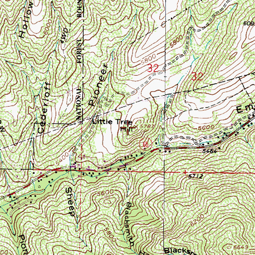 Topographic Map of Little Tree Hill, UT