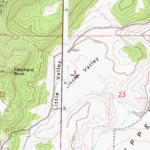 Topographic Map of Little Valley, UT