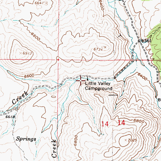 Topographic Map of Little Valley Campground, UT