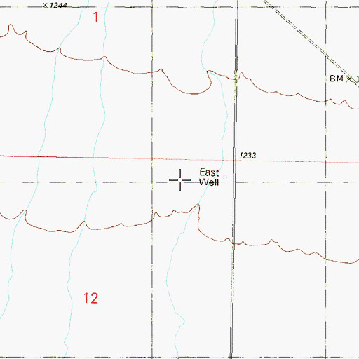 Topographic Map of East Well, AZ