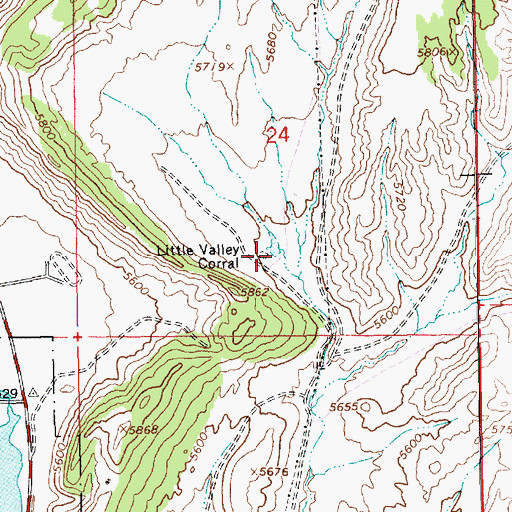 Topographic Map of Little Valley Corral, UT