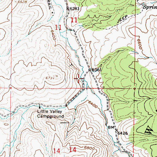 Topographic Map of Little Valley Creek, UT