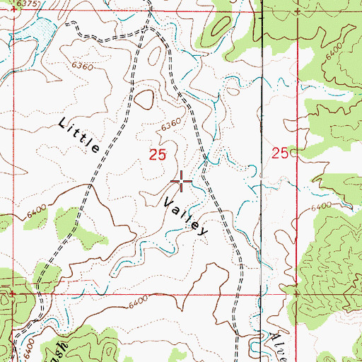 Topographic Map of Little Valley Wash, UT