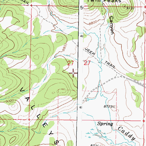 Topographic Map of Little Valleys, UT