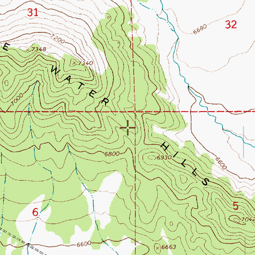 Topographic Map of Little Water Hills, UT