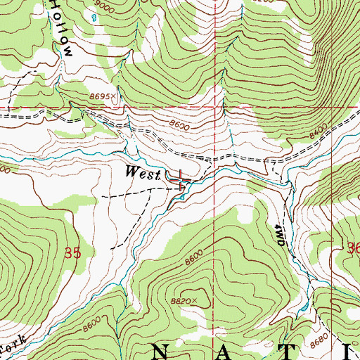 Topographic Map of Little West Fork, UT