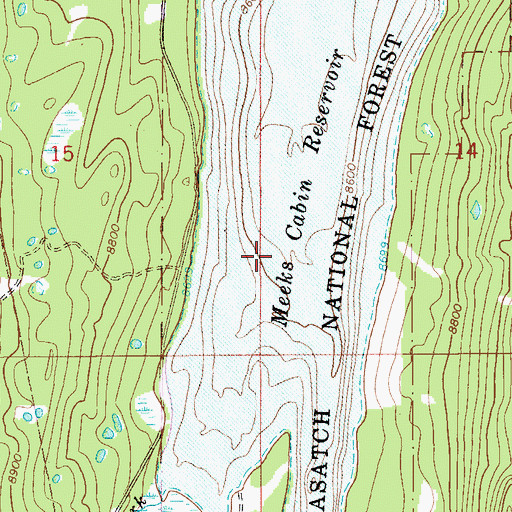 Topographic Map of Little West Fork Blacks Fork, UT