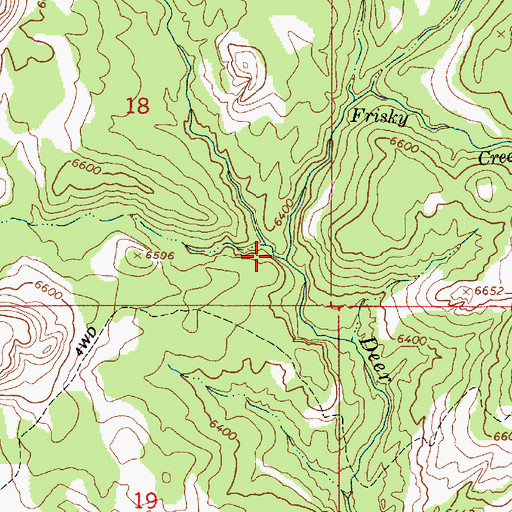 Topographic Map of Lizzie Creek, UT