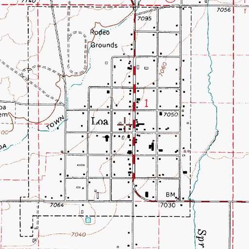 Topographic Map of Loa, UT