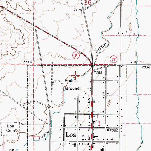 Topographic Map of Loa Town Ditch, UT