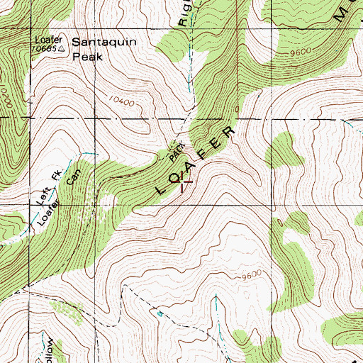 Topographic Map of Loafer Mountain, UT
