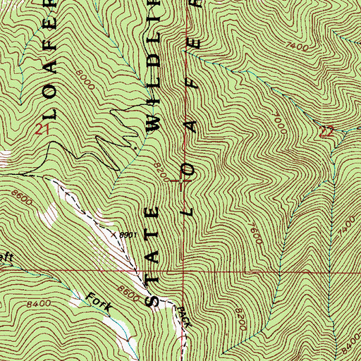 Topographic Map of Loafer Ridge, UT